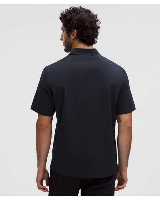 lululemon athletica Blue Wovenair Short-Sleeve Popover Shirt for men