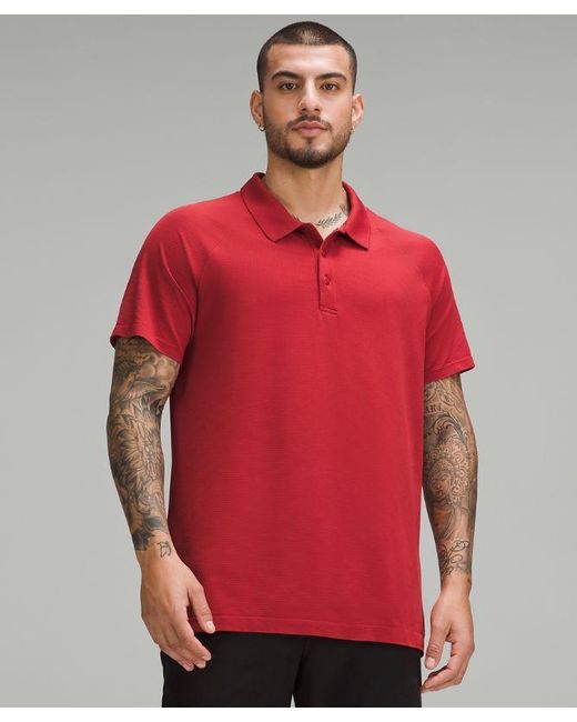 lululemon athletica Red – Metal Vent Tech Polo Shirt – – for men