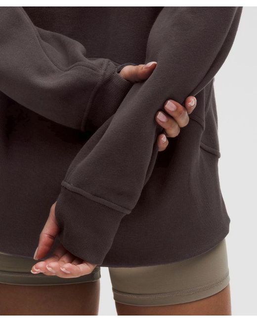 lululemon athletica Brown – Scuba Oversized Funnel-Neck Half Zip Sweatshirt Long – – Size 6