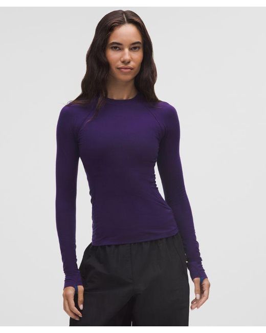 lululemon athletica Purple – Merino Crewneck Base Layer – Wool-Blend – –