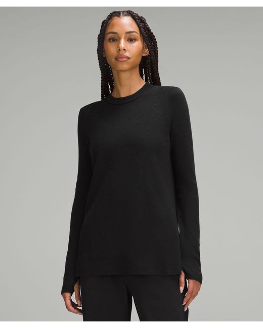 lululemon athletica Black Take It All In Cotton-blend Sweater