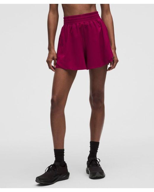 lululemon athletica Red Shake It Out High-Rise Running Short 4"