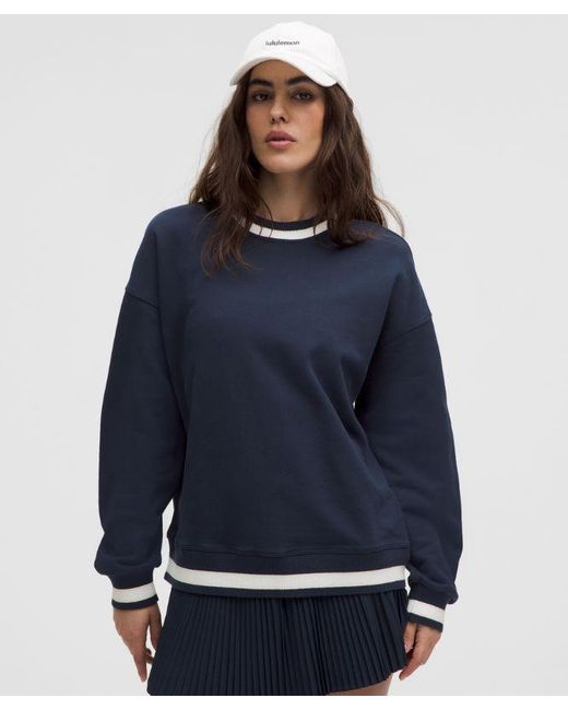 lululemon athletica Blue – Perfectly Oversized Ringer Crew Sweatshirt – –