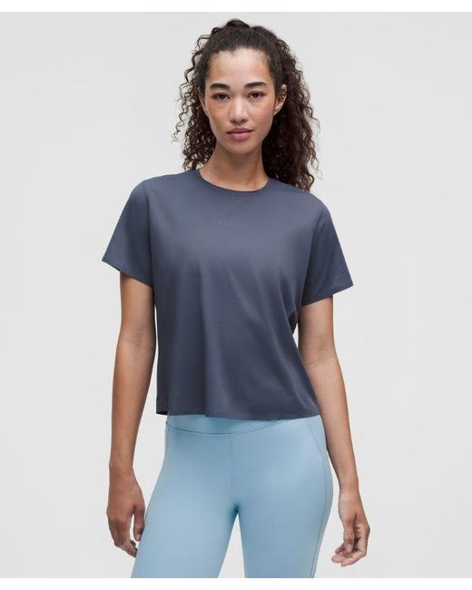 lululemon athletica Blue Fast And Free Short-Sleeve Shirt