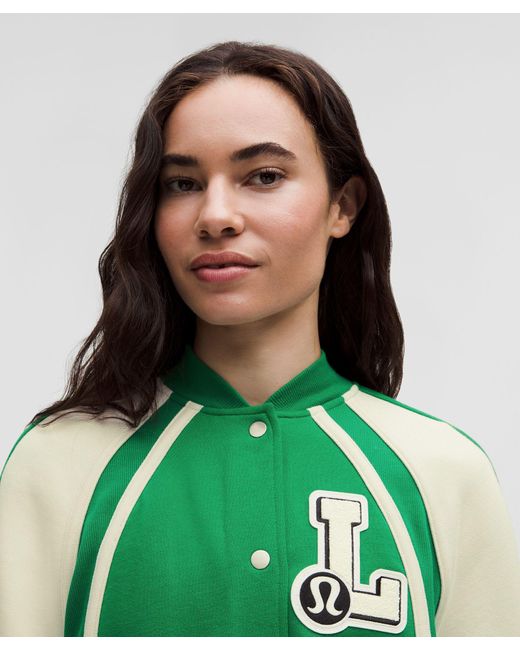 lululemon athletica Green Scuba Oversized Collegiate Jacket