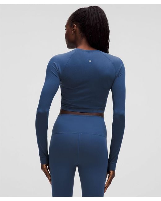 lululemon athletica Blue Swiftly Tech Cropped Long-Sleeve Shirt 2