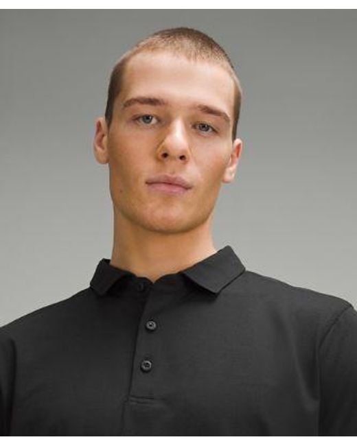 lululemon athletica Black – Evolution Short-Sleeve Polo Shirt – – for men