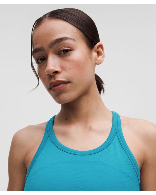 lululemon athletica Blue Swiftly Tech Cropped Racerback Tank Top 2