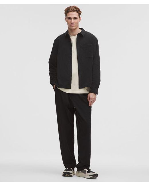 lululemon athletica Black Corduroy Relaxed-Fit Long-Sleeve Button-Up Shirt for men