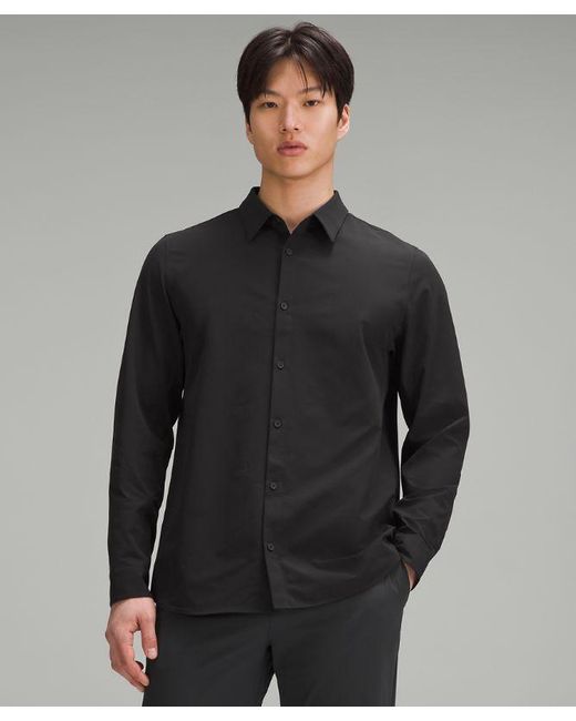 lululemon athletica Gray New Venture Classic-fit Long-sleeve Shirt - Color Black - Size 3xl for men