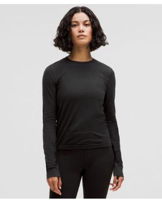 lululemon athletica Black Swiftly Wool Long-Sleeve Shirt