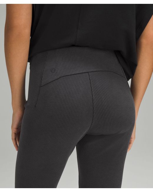 lululemon athletica Ribbed Softstreme Zip-leg High-rise Cropped Pants - 25" - Color Black - Size 0