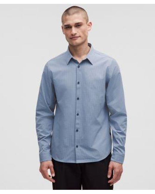 lululemon athletica Blue New Venture Long-Sleeve Shirt for men