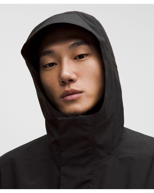 lululemon athletica Black Waterproof Cinch-Hem Jacket for men