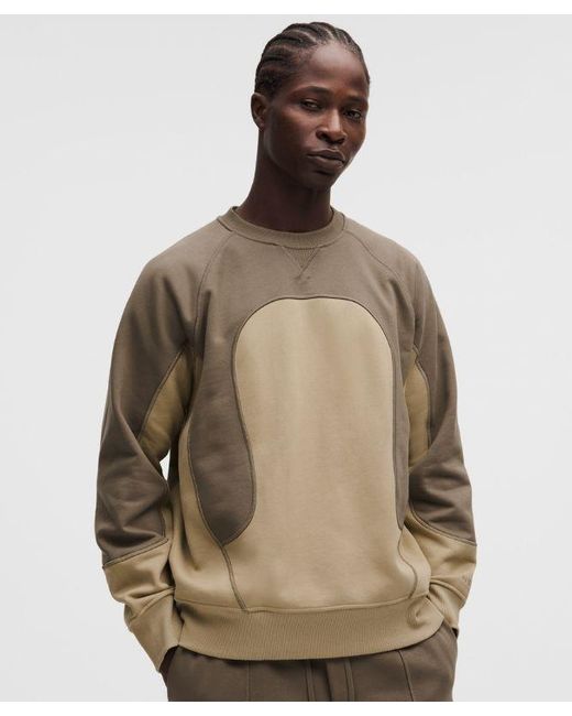 lululemon athletica Brown – Cotton Fleece Oversized Crew Sweatshirt Slnsh Collection – – Size Large for men