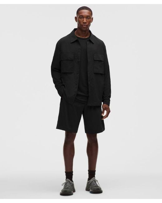 lululemon athletica Black Unshaken Long-Sleeve Collared Shirt for men