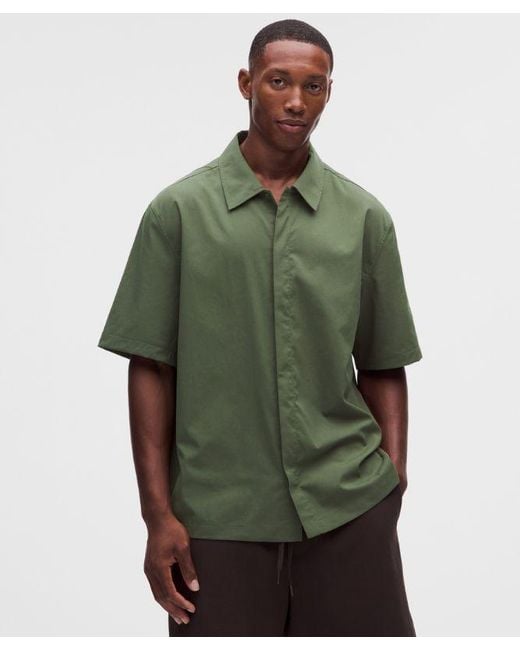 lululemon athletica Green Unshaken Short-Sleeve Collared Shirt for men