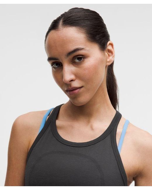 lululemon athletica Black – Swiftly Tech Round-Neck Racerback Tank Top 2.4 Waist Length – – Size 4