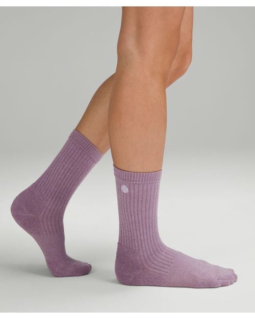 lululemon athletica Purple Daily Stride Ribbed Comfort Crew Socks