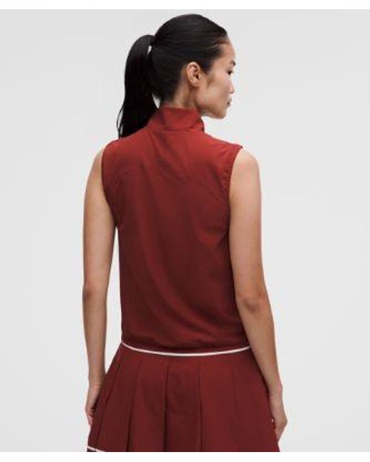 lululemon athletica Red – Lightweight High-Neck Golf Vest Graphic – – Size Large