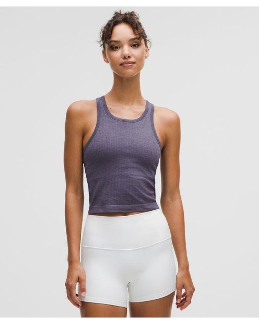 lululemon athletica Blue Ebb To Street Cropped Racerback Tank Top Light Support, B/C Cup