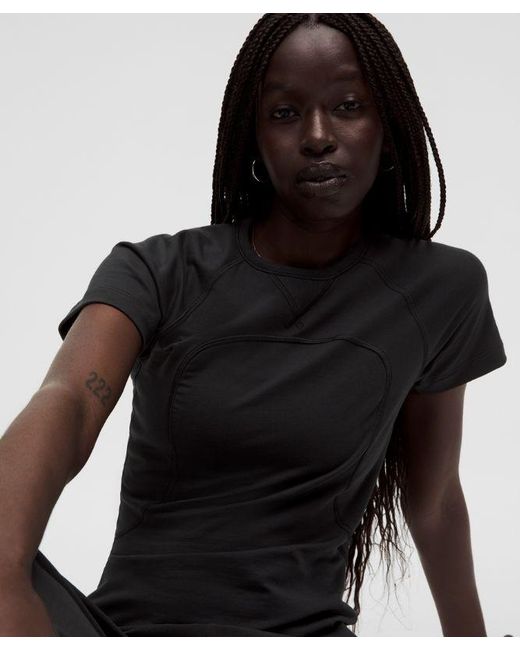 lululemon athletica Black Cotton Terry Short-Sleeve Shirt