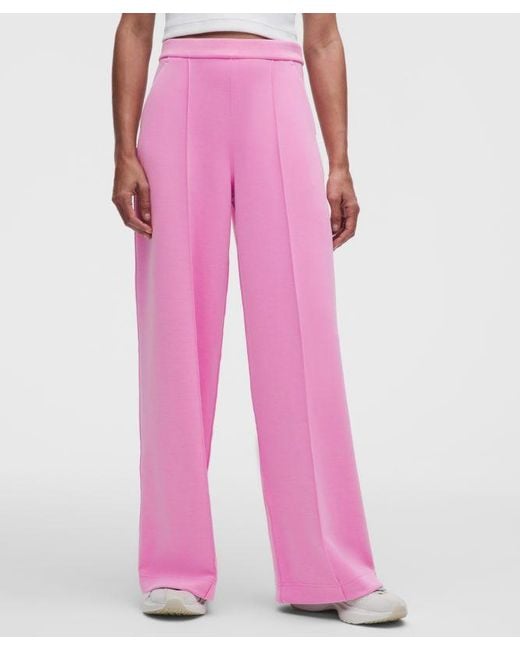 lululemon athletica Pink – Softstreme Pintuck High-Rise Wide-Leg Pants Regular – – Size Large