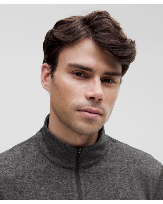 lululemon athletica Gray – Soft Jersey Half Zip Long-Sleeve Top – – Size Large for men
