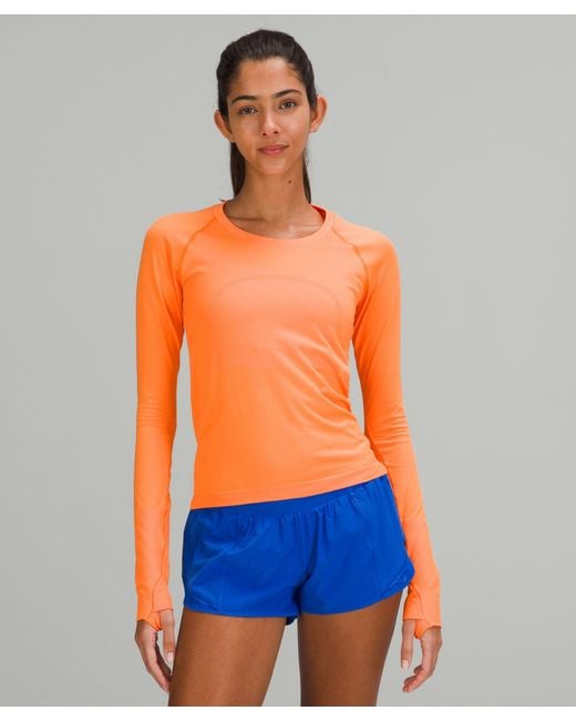 lululemon athletica Orange Swiftly Tech Long Sleeve Shirt 2.0 Race Length