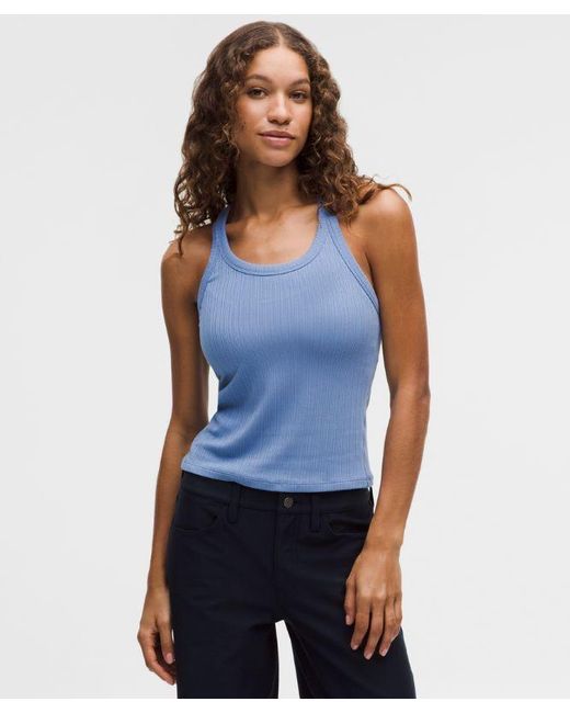 lululemon athletica Blue Hold Tight Micro-Rib Racerback Tank Top