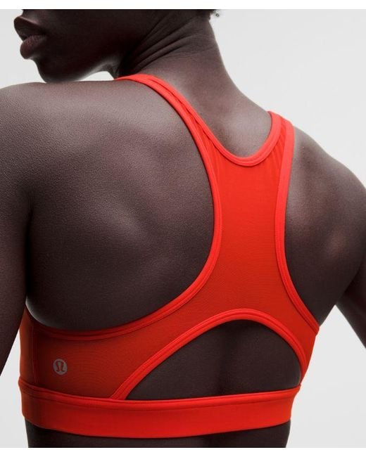 lululemon athletica Red Wunder Train Mesh-Back Bra