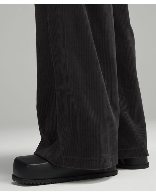 lululemon athletica Black Scuba Mid-rise Wide-leg Pants Velvet Cord