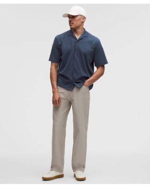 lululemon athletica Blue – Pique-Performer Camp-Collar-Shirt – – Size Large for men