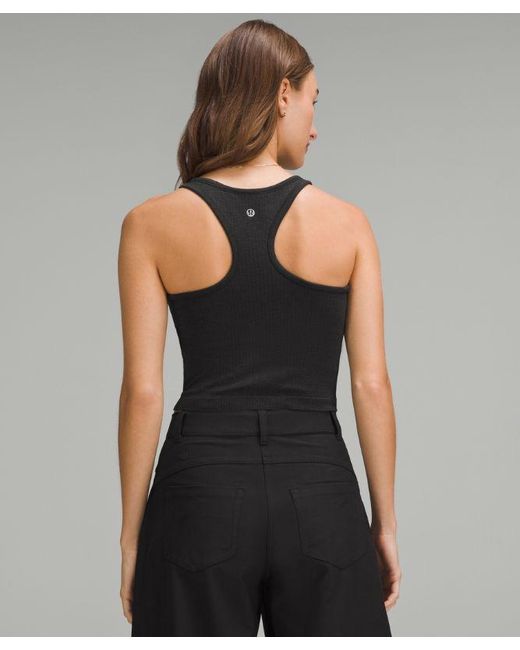 lululemon athletica Ebb To Street Cropped Racerback Tank Top - Color Black - Size 10
