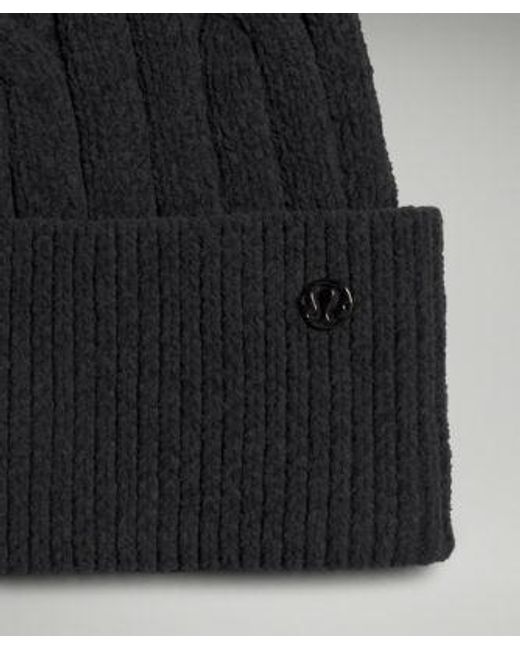 lululemon athletica Black Cozy Cable-Knit Pom Beanie