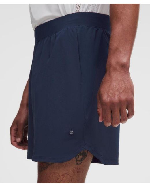 lululemon athletica Blue – Textured Swift Tennis Shorts – 7" – – Size Large for men