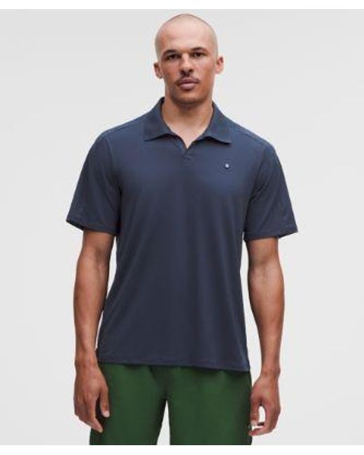 lululemon athletica Blue – Mesh Panelled Tennis Polo Shirt – – Size Large for men