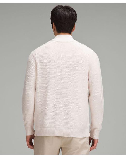 lululemon athletica Gray – Textured Knit Half-Zip Sweater – – for men