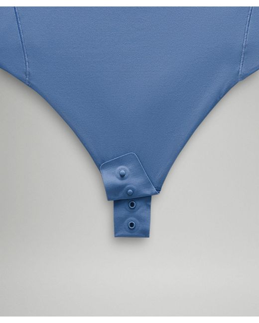lululemon athletica Blue Wundermost Bodysuit - Ultra-soft Nulu Short-sleeve Crew Thong Bodysuit