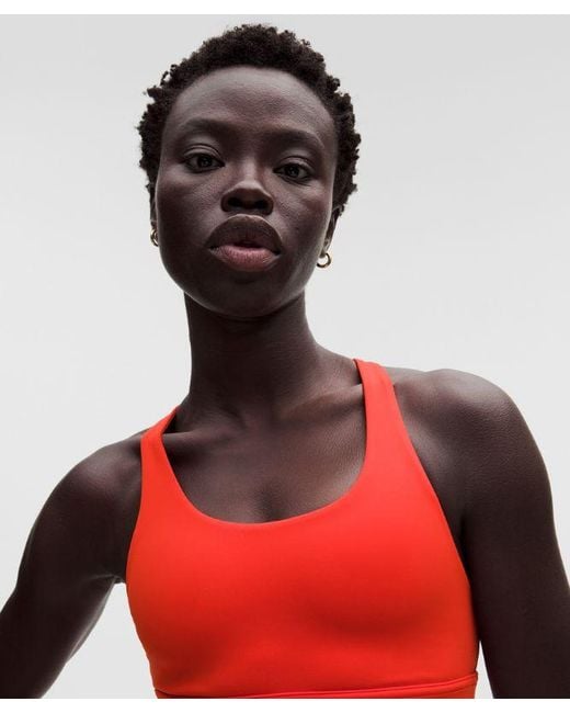 lululemon athletica Red Wunder Train Mesh-Back Bra