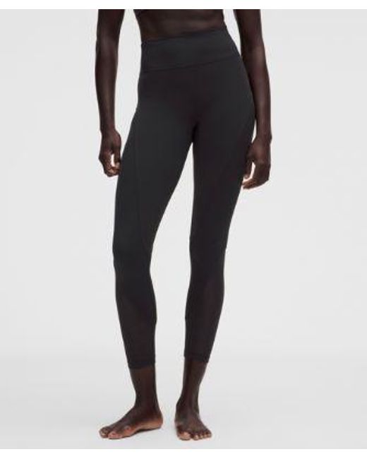 lululemon athletica Black Nulu And Mesh No Line High-Rise Studio Tight 25"