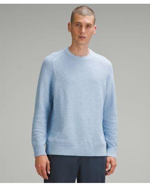 lululemon athletica Blue – Textured Knit Crewneck Sweater – /Pastel – for men