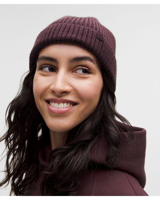 lululemon athletica Red – Close-Fit Ribbed Knit Beanie Hat – Wool-Blend –