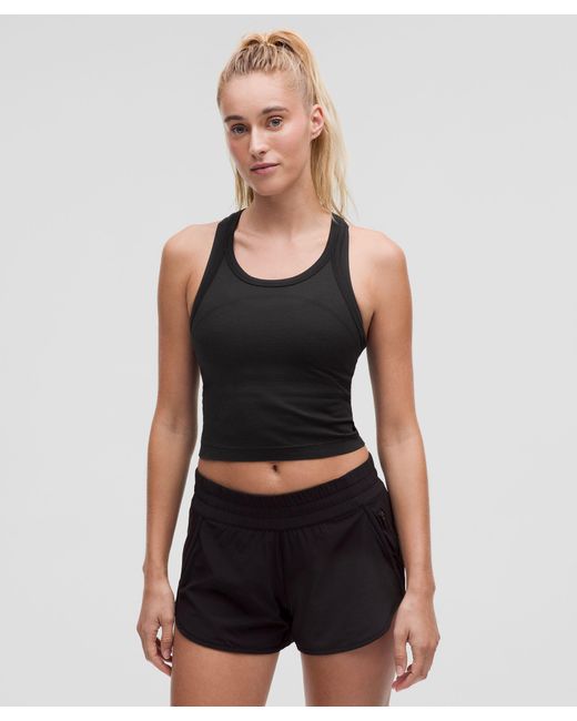 lululemon athletica Black Swiftly Tech Cropped Racerback Tank Top 2