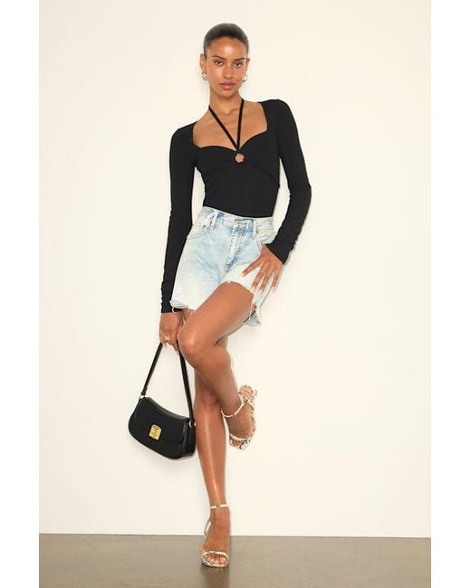Lulus Black Brandy Long Sleeve Halter Sweater Top