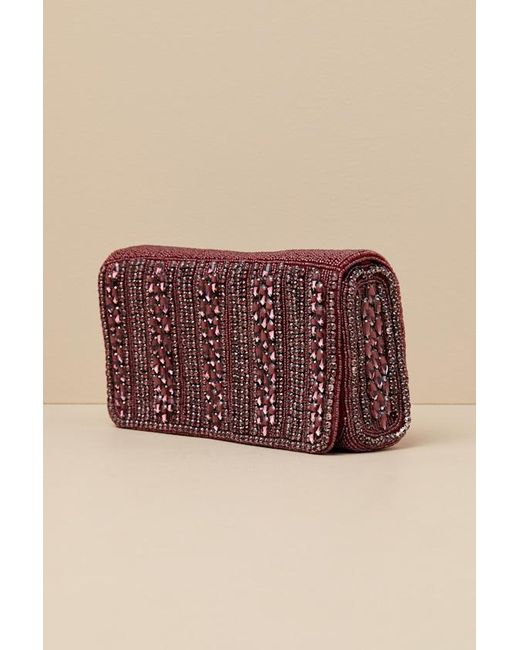Lulus Red Lizza Rhinestone Clutch
