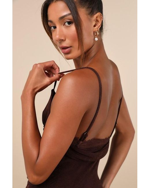 Lulus Natural Complete Catch Backless Lace Ruched Maxi Dress