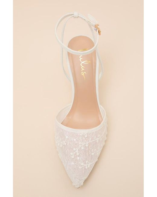 Lulus Pink Selma Embroidered Pointed-Toe Ankle Strap Pumps