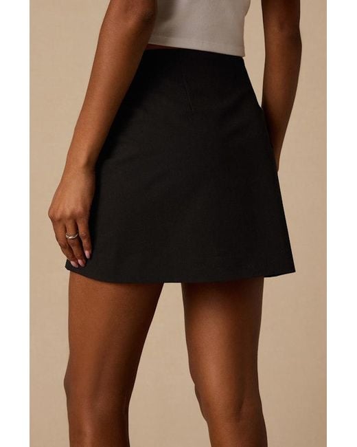 Lulus Black Stella Button-Front Mini Skirt