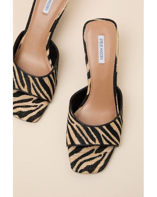 Steve Madden Natural Seleste Zebra Slide Wedge Sandals
